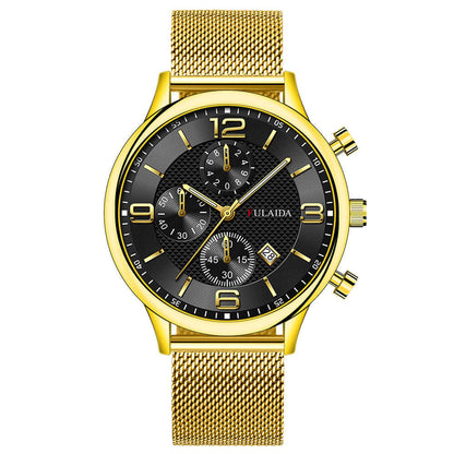 Mesh Strap Calendar Quartz Simple Casual All-match Men's Watch