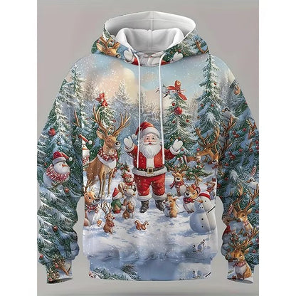 Santa Claus 3D Digital Printing Hooded Sportswear