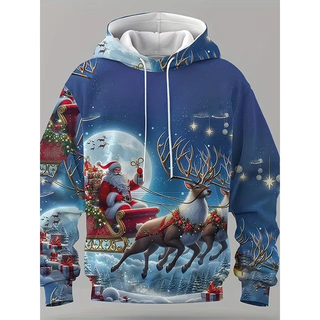 Santa Claus 3D Digital Printing Hooded Sportswear