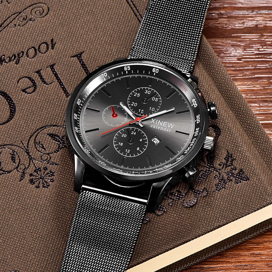 Men's Watch Fashion Stainless Steel Date Quartz Watch