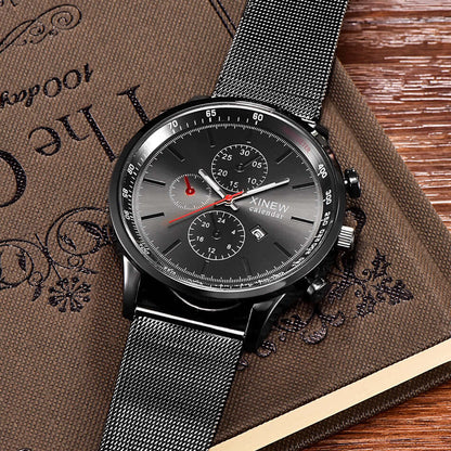 Men's Watch Fashion Stainless Steel Date Quartz Watch