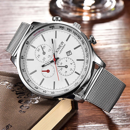 Men's Watch Fashion Stainless Steel Date Quartz Watch