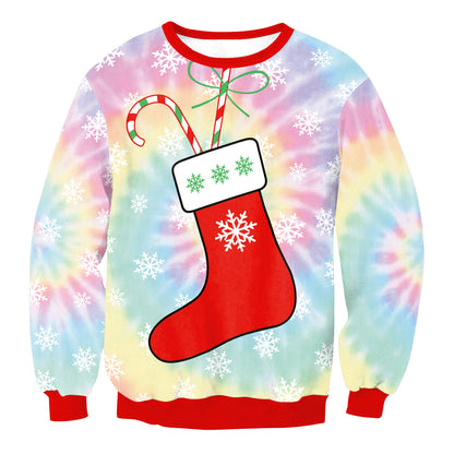 Autumn Winter Fashion Ugly Christmas Sweater Santa Elf Funny Pullover Womens Mens Print Sweaters Tops Clothing