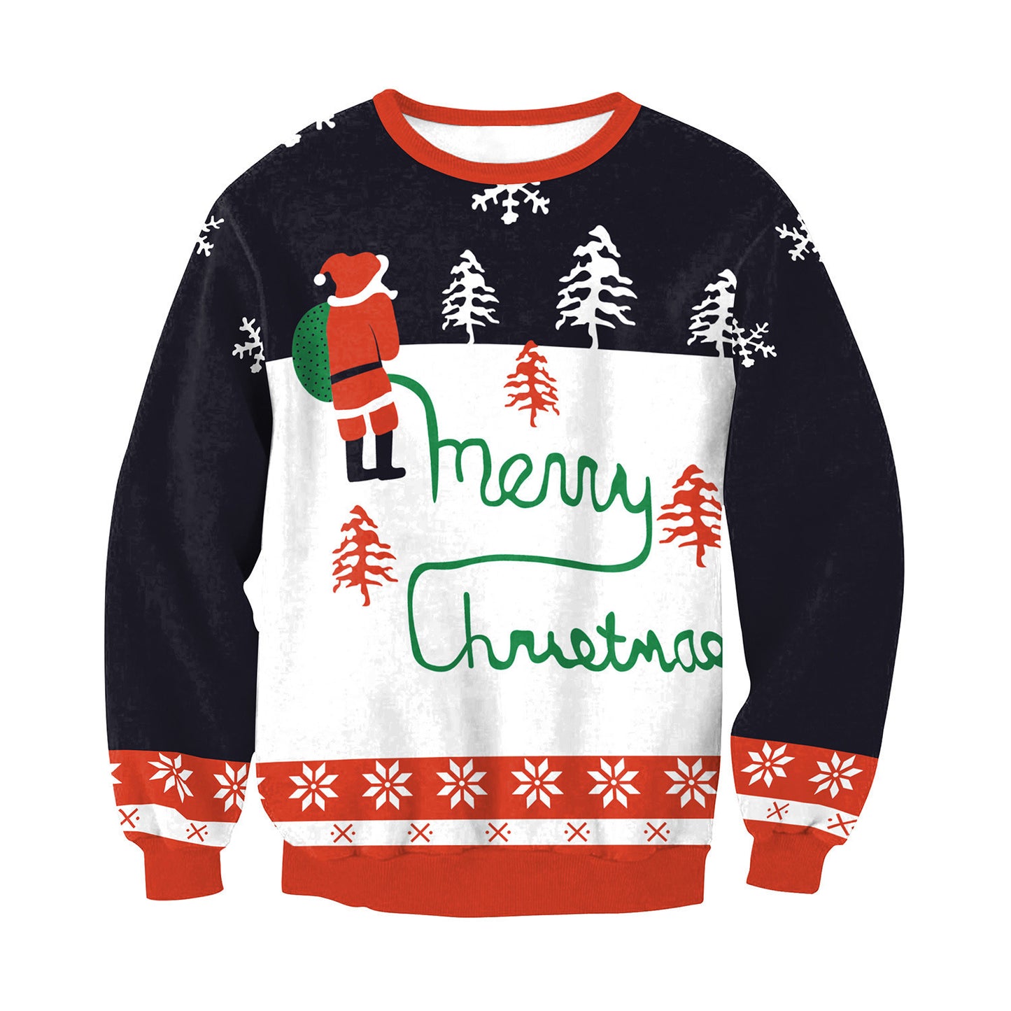 Autumn Winter Fashion Ugly Christmas Sweater Santa Elf Funny Pullover Womens Mens Print Sweaters Tops Clothing