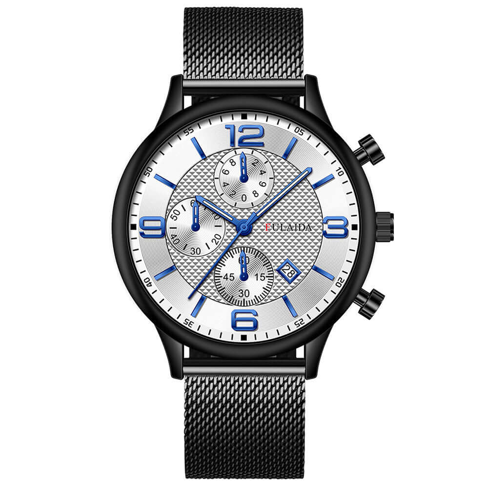 Mesh Strap Calendar Quartz Simple Casual All-match Men's Watch