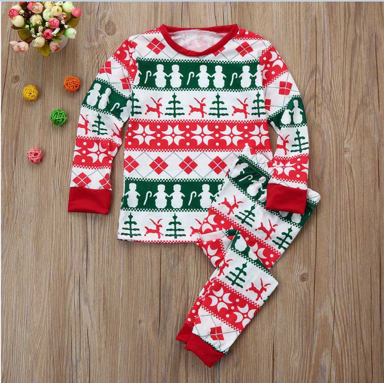 Christmas Long-sleeved Print Home Parent-child Outfit