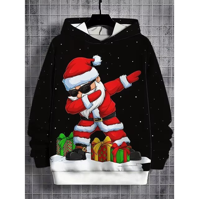 Santa Claus 3D Digital Printing Hooded Sportswear