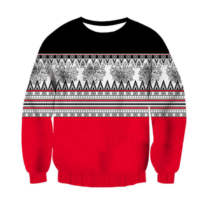 Snowflake Men's Clothing Long Sleeve Crew Neck Sweater