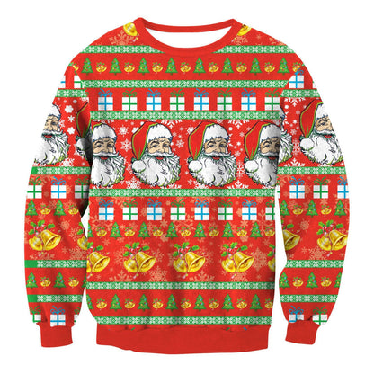 Autumn Winter Fashion Ugly Christmas Sweater Santa Elf Funny Pullover Womens Mens Print Sweaters Tops Clothing